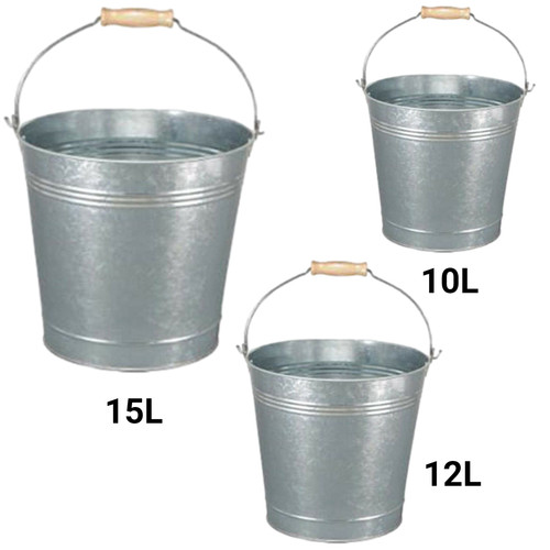 Galvanised metal bucket - bucket, handle