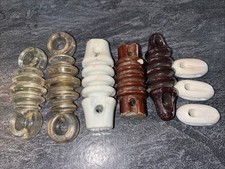Lot Of 8 Radio Strain Insulator Radio Strain Insulators Glass  Porcelain LOC R