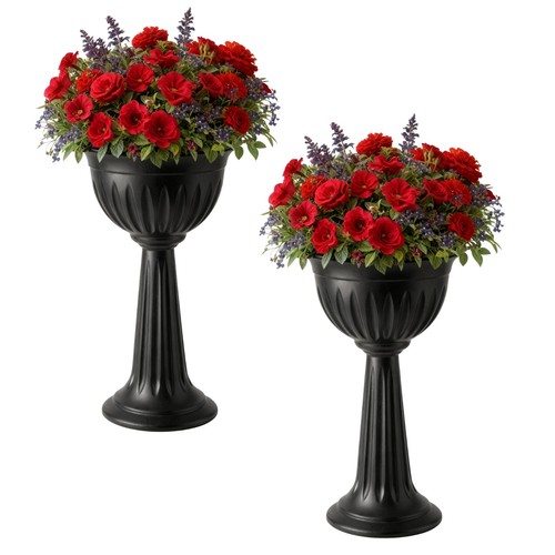 Set black urn plant - of, 2