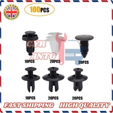 100Pcs Car Body Push Pin Rivet Fastener Trim Moulding Assortment Plastic Clips