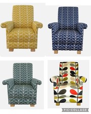Orla Kiely Fabric Children's Chairs Kids Armchairs Linear Stem Child's Mustard