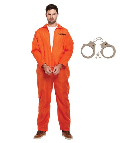 Mens prisoner costume overall - prisoner,