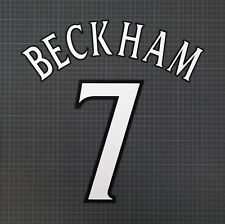 BECKHAM #7 1999-2002 Player Size European & Cup White Nameset