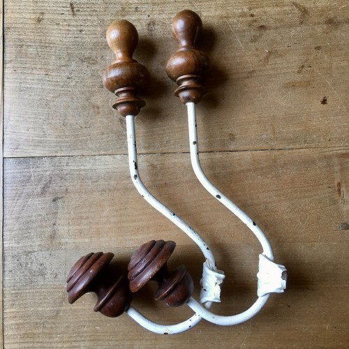 Pair vintage coat hooks - pair,