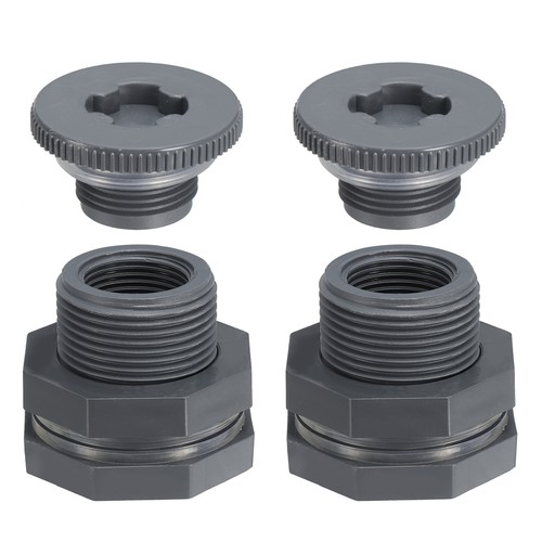 2pcs pvc bulkhead fitting with - 2pcs,