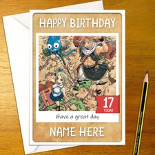 FAIRY TAIL Personalised Birthday Card - personalized anime tale natsu lucy