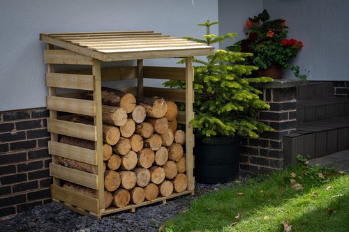 Wooden log store compact x - wooden, 1m