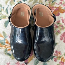 FITFLOP GOGH PRO TORTOISESHELL COMFORT CLOG PATENT LEATHER SIZE 7.5