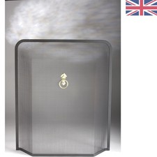 Contemporary 61x54cm Black FireGuard with Brass Detail - Safety for Your Home
