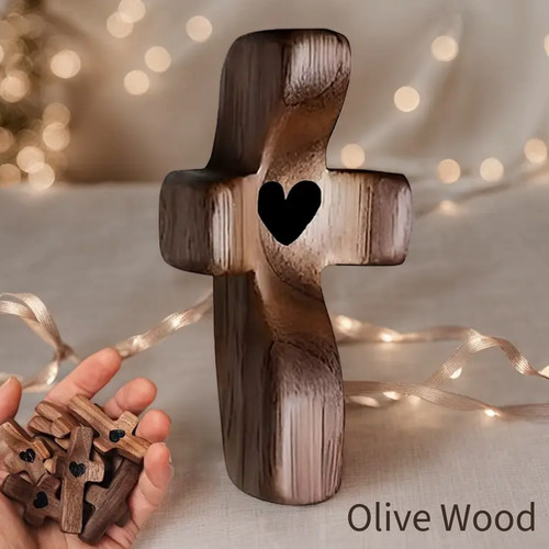 Cross heart wooden - my,