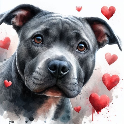 Luxury grey staffie staffy - luxury,