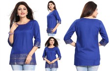 Kurti ladies Dress Ethnic Ethnic Wear Women Clothing Fashion Cotton MM176 BLUE