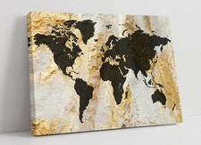 GOLDEN WORLD MAP -DEEP FRAMED