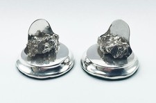 SILVER MINER NOVELTY MENU HOLDERS COLONIAL ANTIQUE