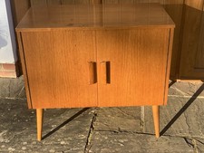 A Vintage Teak Finish Record Cabinet