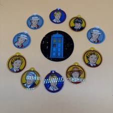 Bally DOCTOR (DR) WHO Pinball Promo Plastic Keychain Key Fob 11 Pieces