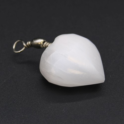 Selenite heart pendant - heart,