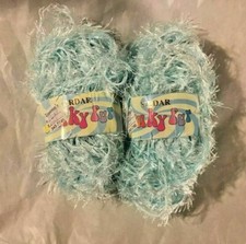 Sirdar Funky Fur Eyelash Crochet Knit Yarn 50g 1.76oz Aqua #0534 Lot of 2