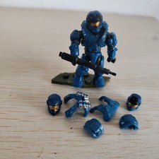 HALO MEGA CONSTRUX INFINITE BLUE UNSC SPARTAN CQC with Exchangable Armors Heads