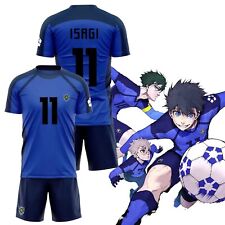 Blue Lock Cosplay Isagi Yoichi Football Costume T-shirt Shorts Set Soccer Anime