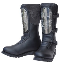 Motorcycle boots vintage retro type motorbike MX road Wulfsport Black Knight