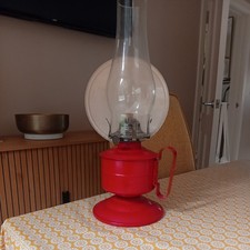 Vintage retro Glass Oil Lamp & Shade-Kaadan