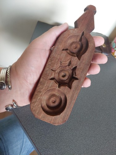 Vintage antique wooden biscuit - wooden,