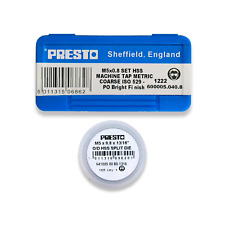 Presto M5 TAPS DIE M5 X 0.8 HSS 3PC Tap Set, First, Second, Plug Taps OR Die