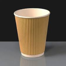 Disposable Coffee cups with lids - Ripple triple walled Paper Coffee Brown Cups