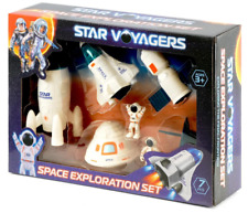 7 Piece Space Exploration Set Toy Kids with 2 Astronauts Rocket Space Shuttle