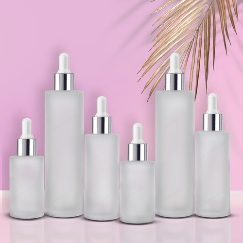 Frosted glass dropper bottle - frosted,