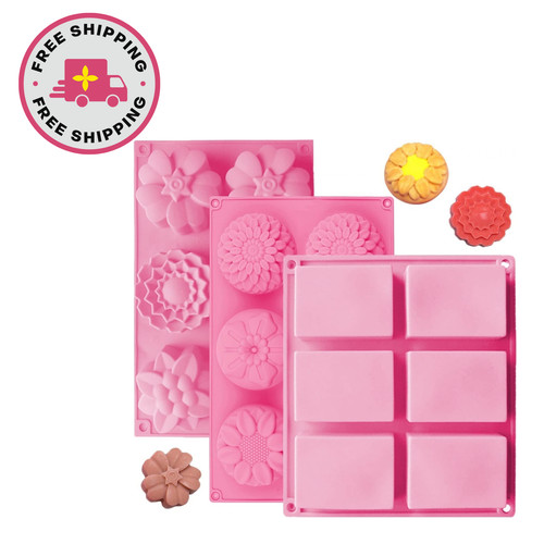 Pack silicone soap - 3, molds,