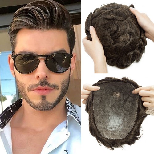 Mens real hair replacement - real,