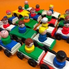 Vintage Fisher Price Little Play People Push Along Car & Figure CHOOSE! 70s 80s