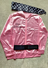 Pink Ladies Jacket Fancy Dress Grease Costume + Scarf & Belt Size S NEW UNWORN