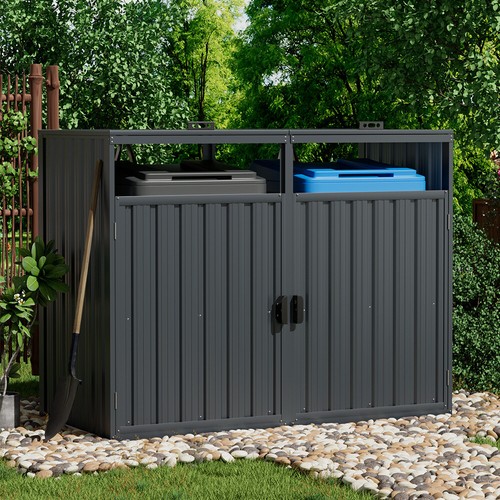 Garden metal bin shed - garden,