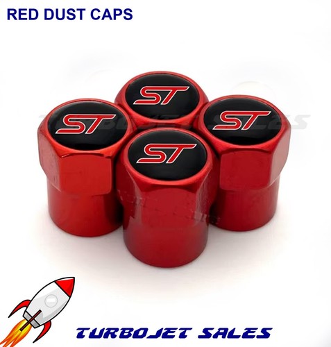 Red dust caps tyre - st,