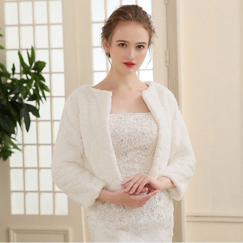 Women faux fur jacket bridal - women,
