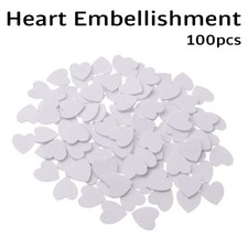 100x Wooden Hearts Love White Shabby Chic Embellishments Craft Scrapbook Xmas
