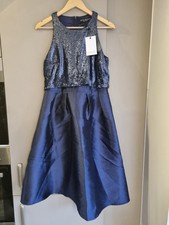 Little Mistress Women's Navy Blue Sequin Party Occasion Dress Size 14 - New