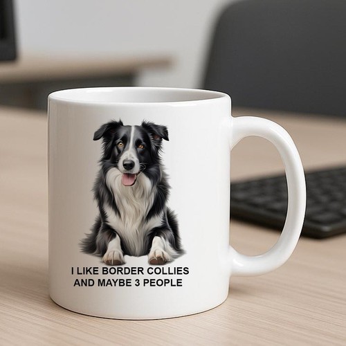 Border collie mug printed tea - collie,