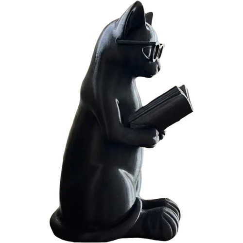 Reading cat ornament - cat,