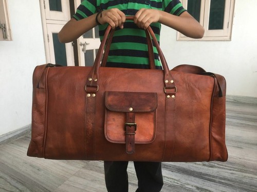 Leather bag travel luggage - leather,
