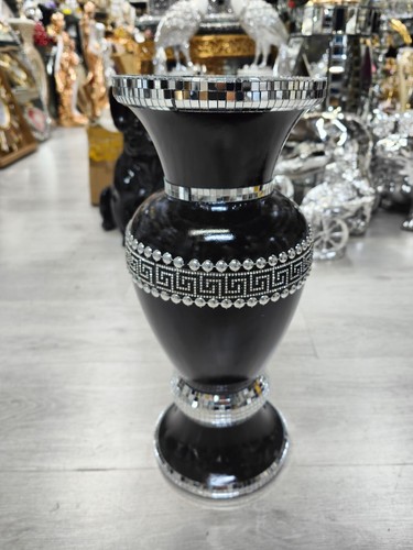 Black silver floor - silver, vase