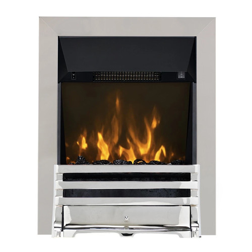 2kw electric inset fire - electric, chrome