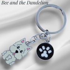 West Highland Terrier Westie Dog ~  Keyring with Charms - Lovely Dog Lover Gift