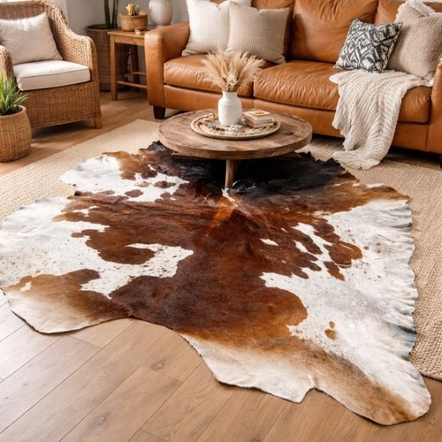 Tri color genuine cowhide - color, rug