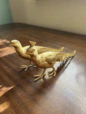 Pair of Vintage Brass Pheasant