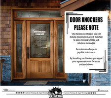 No Canvassers - No Cold