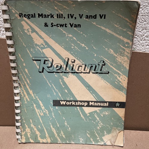 Reliant regal workshop manual - reliant,